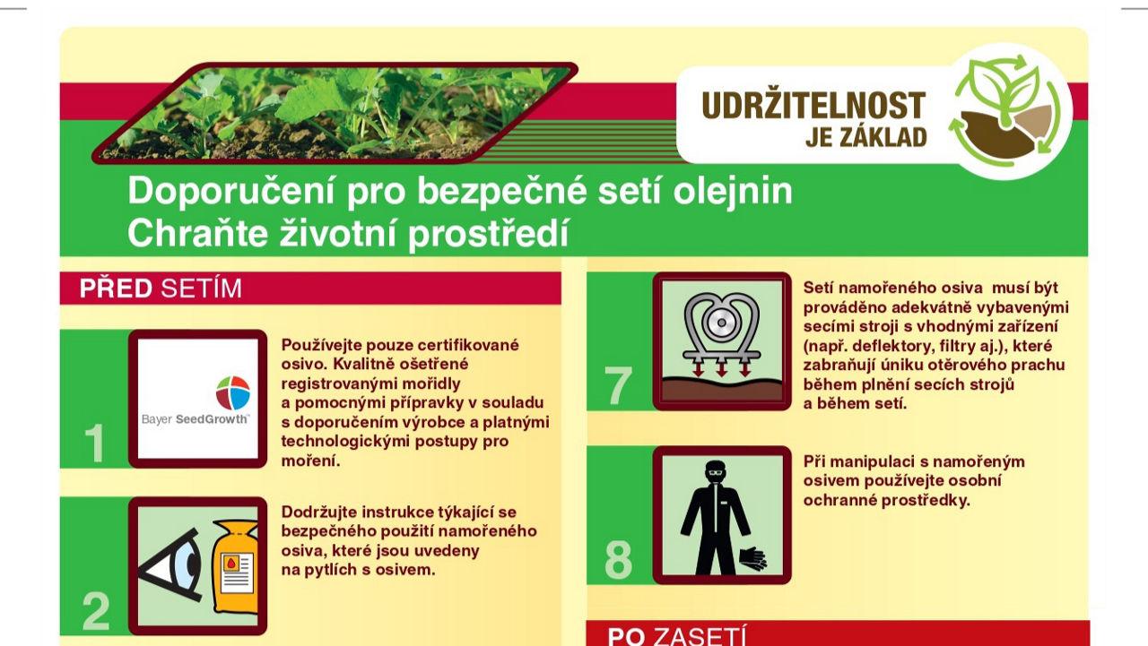 Doporučení pro bezpečné setí olejnin