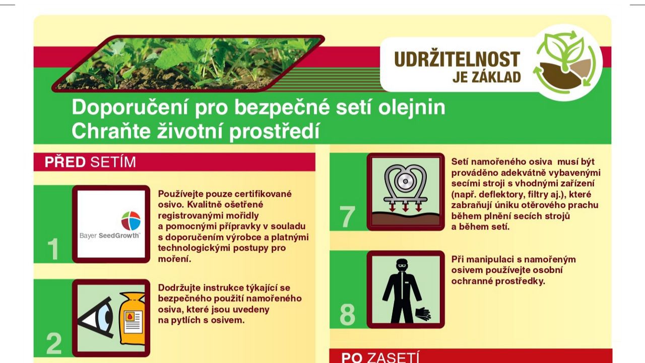 Doporučení pro bezpečné setí olejnin